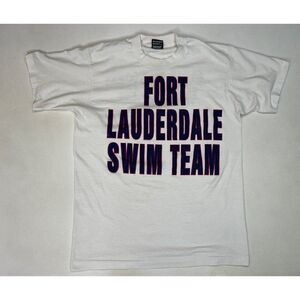 VINTAGE Fort Lauderdale Swim Team Graphic T-shirt Women Medium 90s Single Stitch